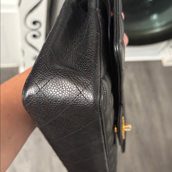 SOLD Chanel Classic Black Caviar Medium Quilted Double Flap Bag, Gold Hardware - Picture 17 of 17